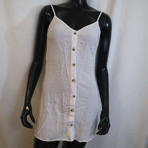 White lightweight linen style shift dress